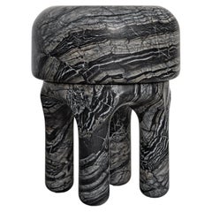 Skulpturaler Hocker aus Marmor, italienisches Sammlerdesign