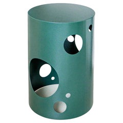 Contemporary 21st Century Spinzi Silös Metallhocker, Beistelltisch, Dunkelgrün
