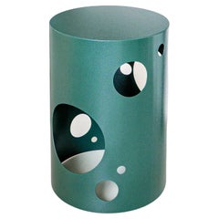 Contemporary 21st Century Spinzi Silös Metal Stool, Side Table, Dark Green