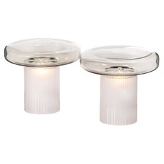 Contemporary 21stC Pair Of Murano Glass Table Lamps Of Recent Production, Italy