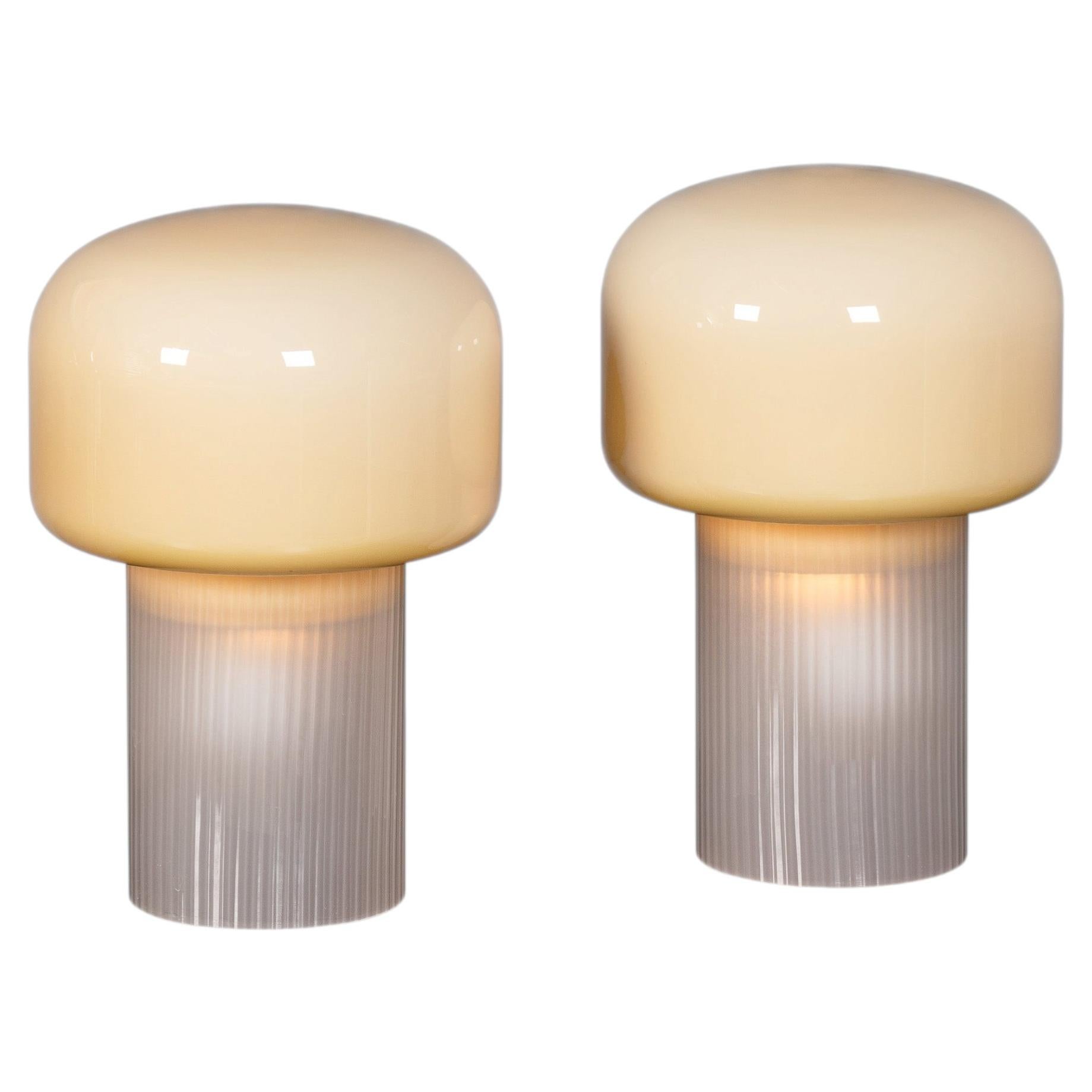 Contemporary 21stC Pair Of Murano Glass Table Lamps Of Recent Production, Italy For Sale