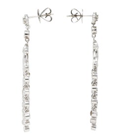 Contemporary 2.20 CTW 18 Karat White Gold Chandelier Drop Fringe Earrings