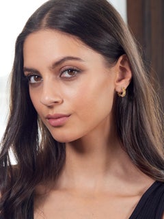 Contemporary 2.22 CTW Hessonite Grossular Garnet 18K Huggie Ear-Clip Earrings