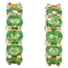 Contemporary 2.22 CTW Hessonite Grossular Garnet 18K Huggie Ear-Clip Earrings