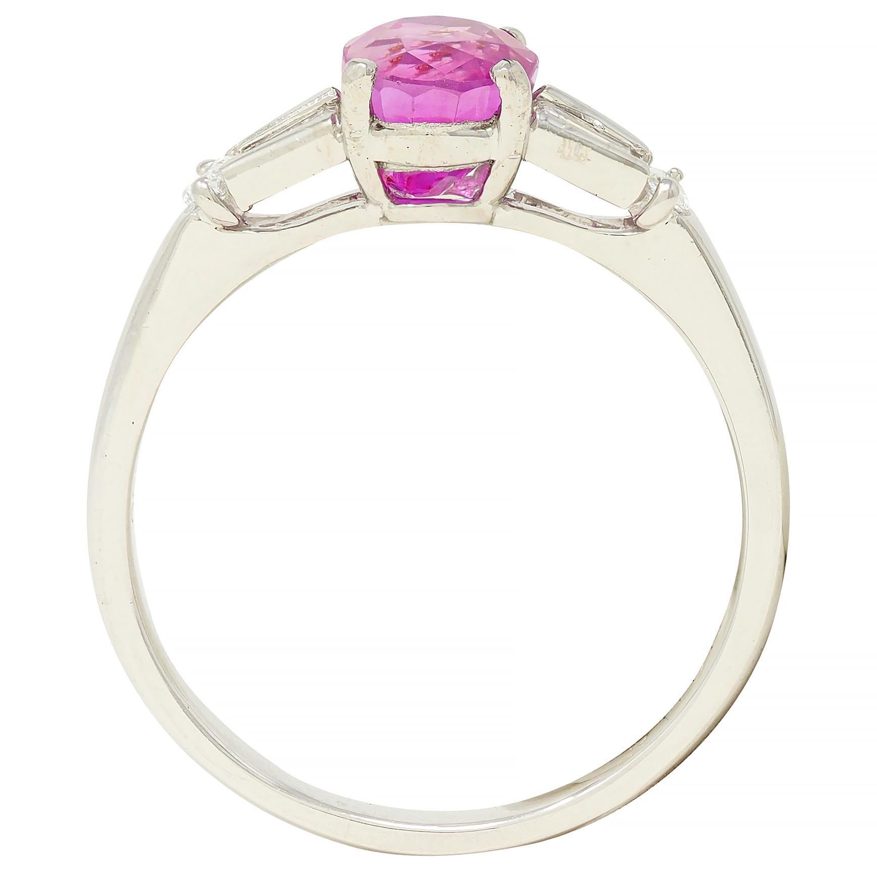Contemporary 2.23 CTW No Heat Burma Ruby Diamond Platinum Ring GIA For Sale 5