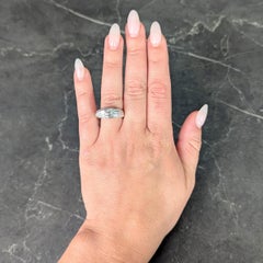 Contemporary 2.25 CTW Diamond 18 Karat White Gold Twist Multi-Row Band Ring