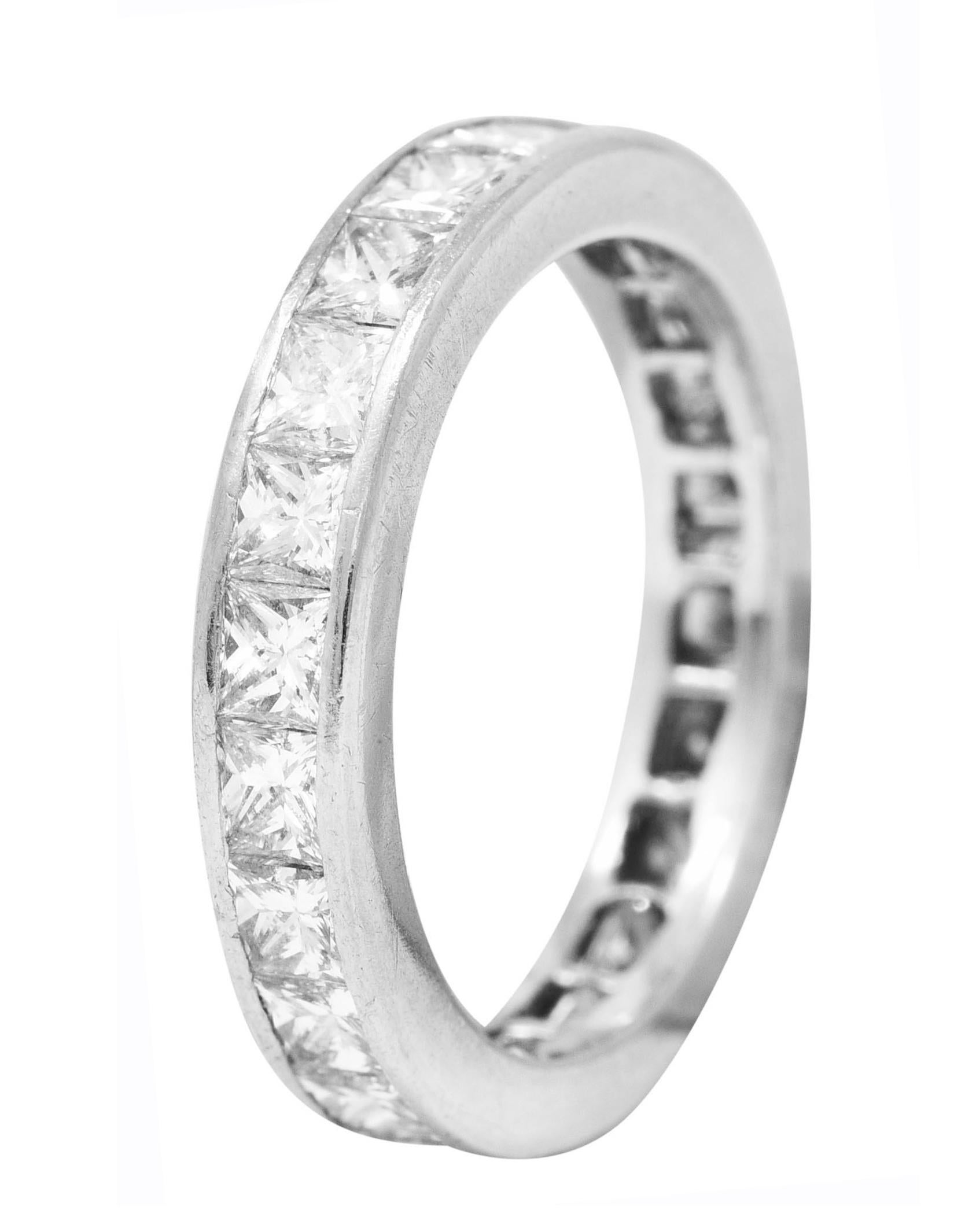 Women's or Men's Contemporary 2.30 Carats Diamond Platinum Eternity Wedding Band Ring