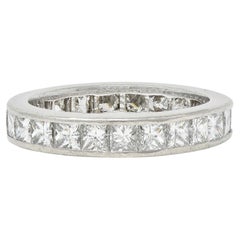 Contemporary 2.30 CTW Princess Cut Diamond Platinum Eternity Wedding Band Ring