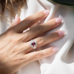 Contemporary 2.35 Carat Pink Tourmaline & Diamond Ring 18 Carat White Gold