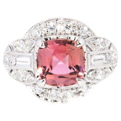 Bague Contemporary 2.35 Carat Pink Tourmaline & Diamond Or blanc 18 carats