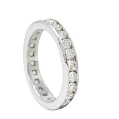 Contemporary 2.40 Carats Diamond Platinum Channel Eternity Band Ring