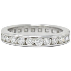 Contemporary 2.40 Carats Diamond Platinum Channel Eternity Band Ring