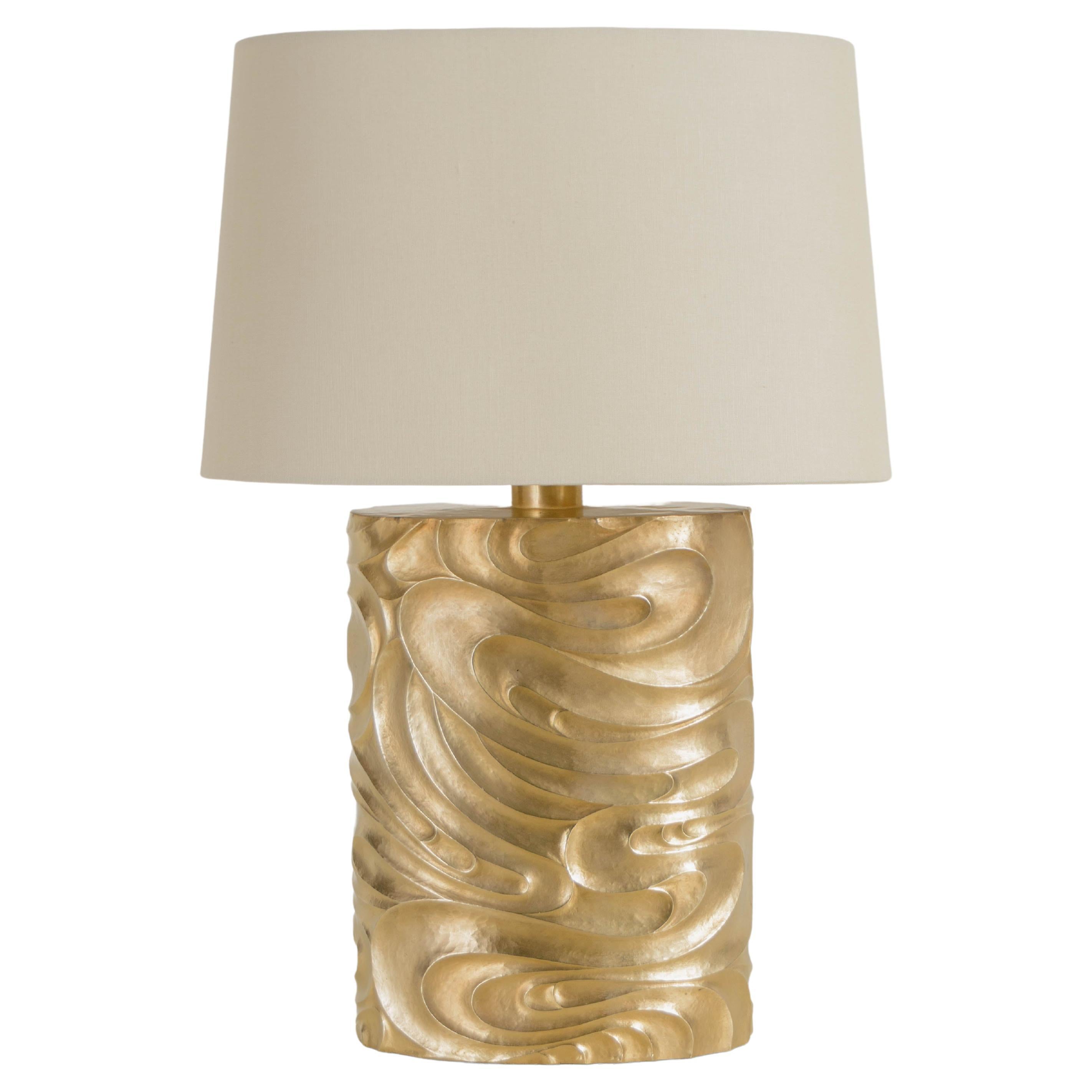 Contemporary 24K Gold Plated Oval Fei Tian Wen Lamp by Robert Kuo