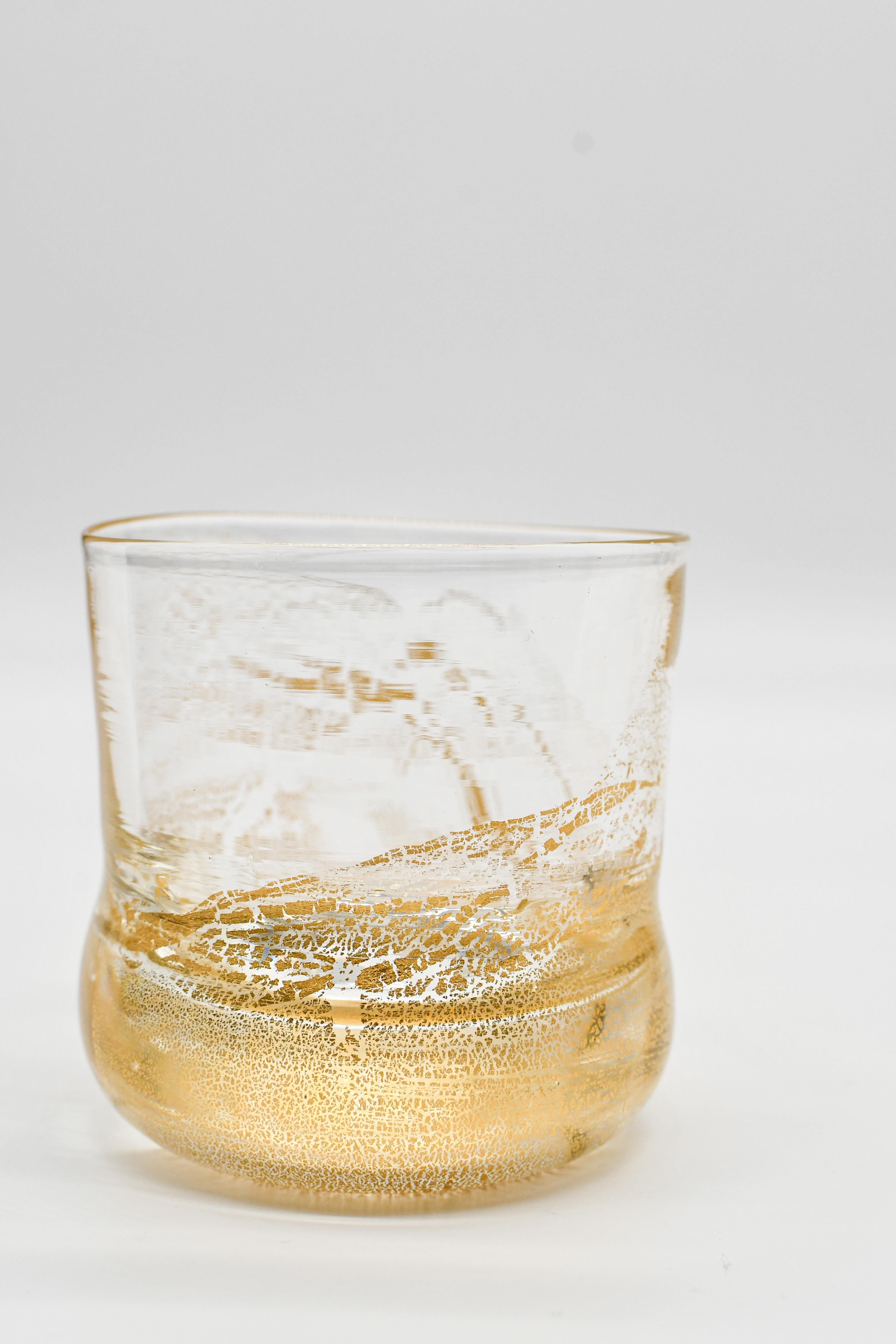 Svizzero Set di 6 bicchieri da whisky 24K Contemporary di Laura Sattin in vendita