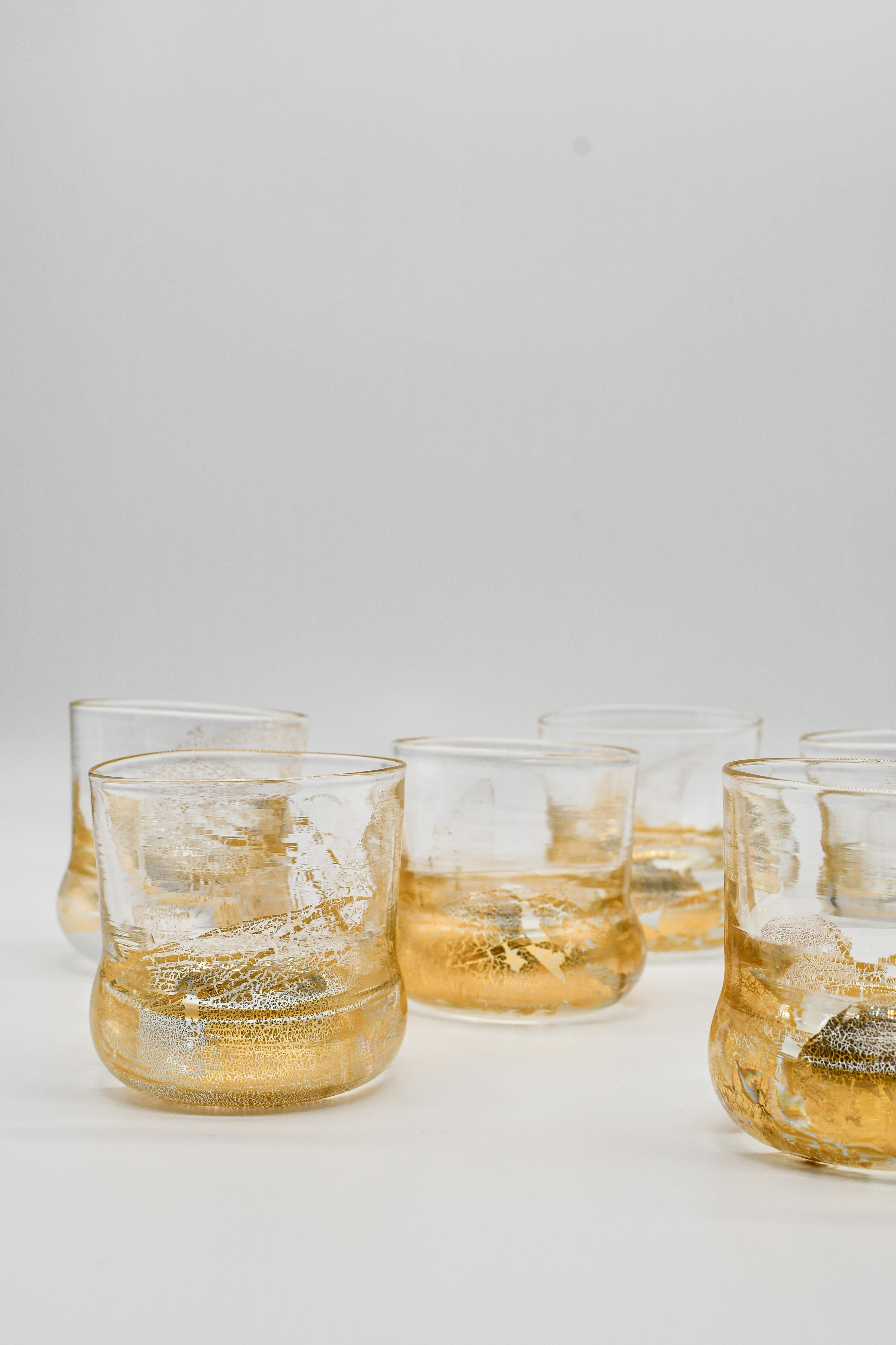 Contemporary 24K Whiskey Tumbler set of 6 by Laura Sattin For Sale 2