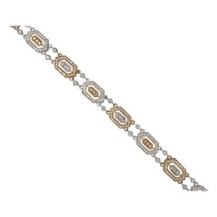 Contemporary 2.5 Carat Two Toned Diamond Bracelet 14K Gold