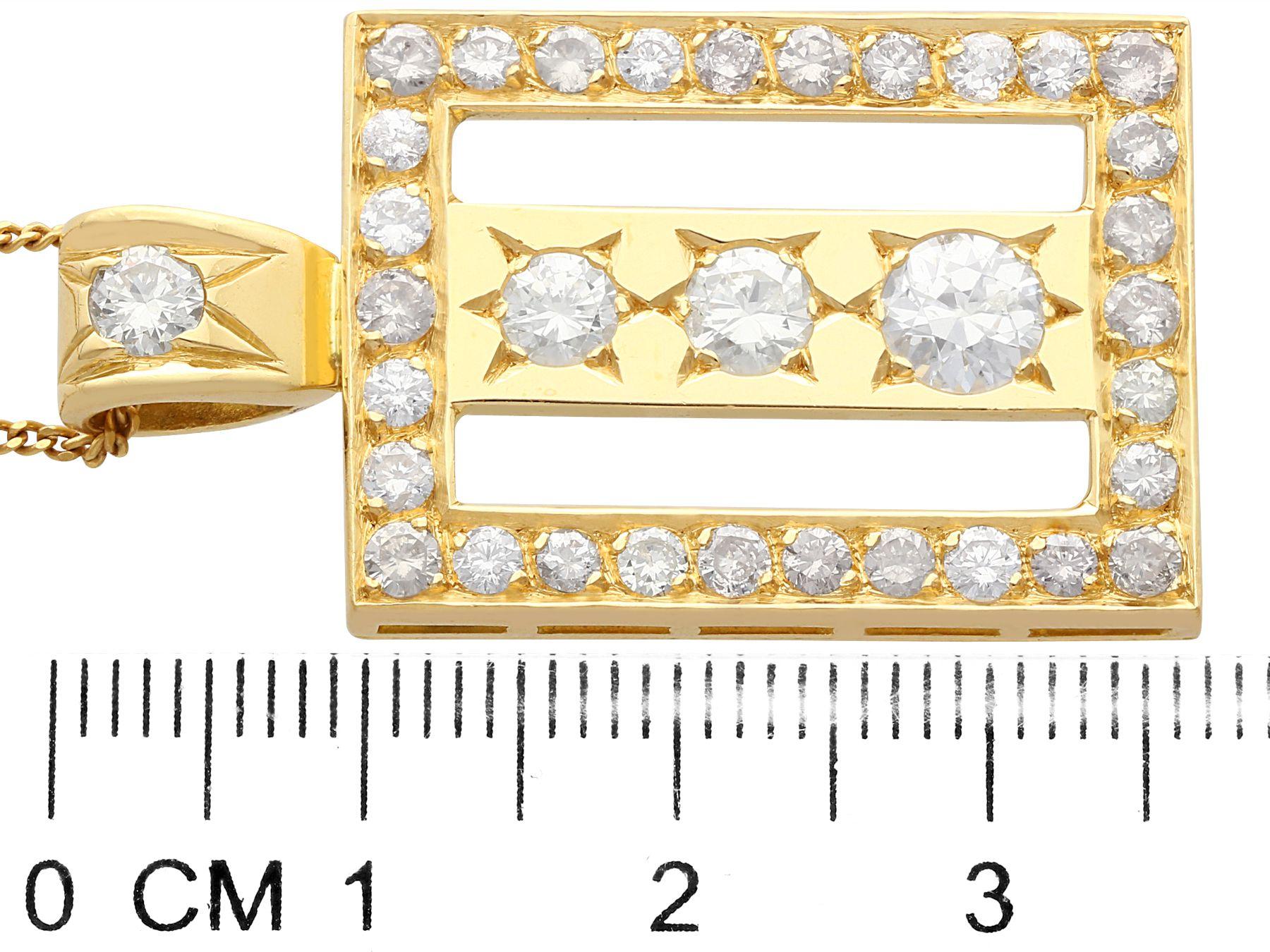 Pendentif en or jaune et diamant de 2,50 carats en vente 1