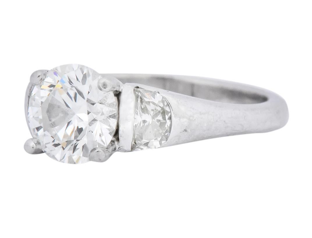 Women's or Men's Contemporary 2.51 Carat Round Brilliant Diamond Platinum Engagement Ring GIA