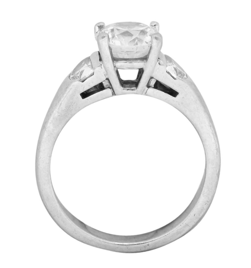 Contemporary 2.51 Carat Round Brilliant Diamond Platinum Engagement Ring GIA 2