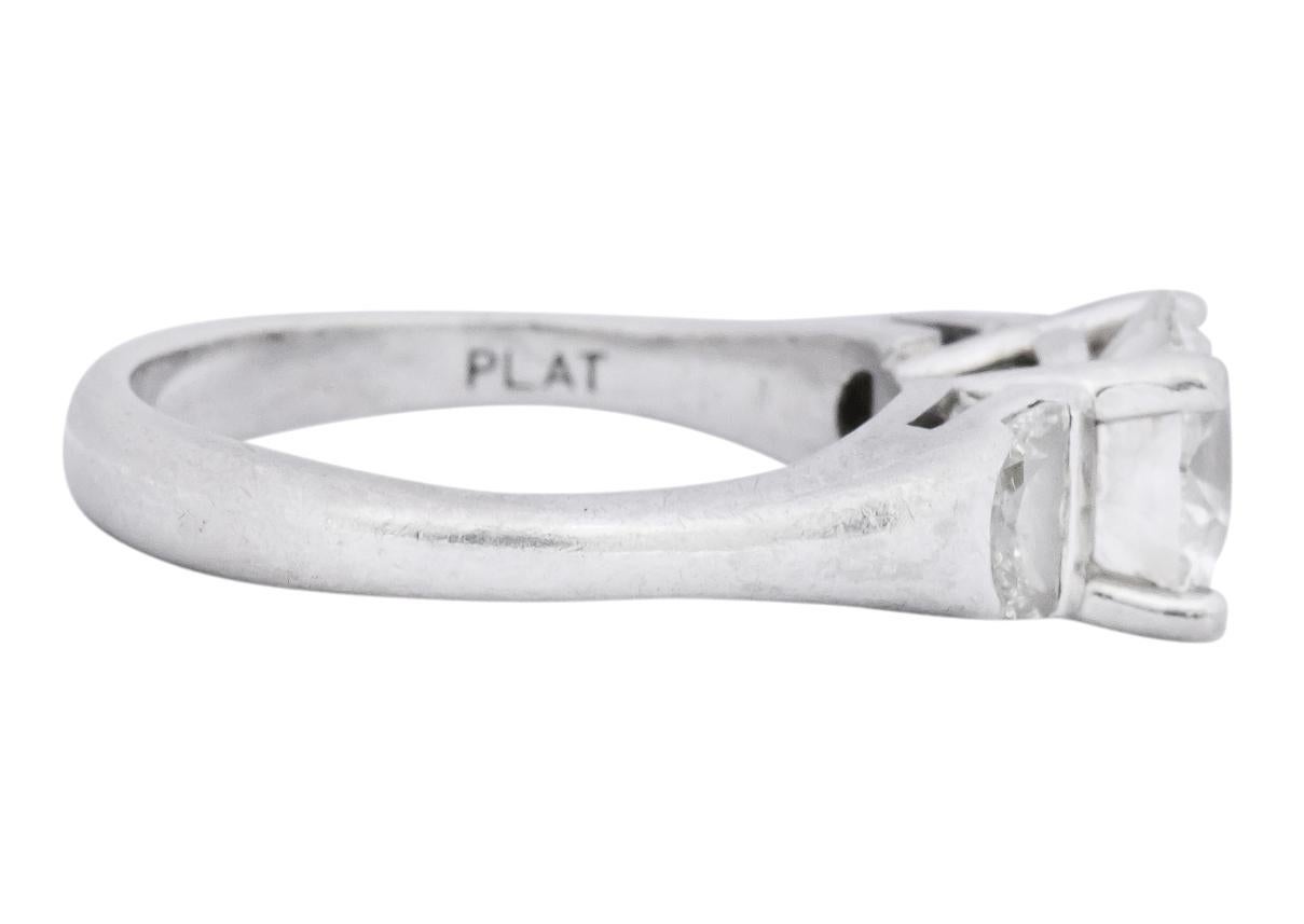 Modern Contemporary 2.51 Carat Round Brilliant Diamond Platinum Engagement Ring GIA
