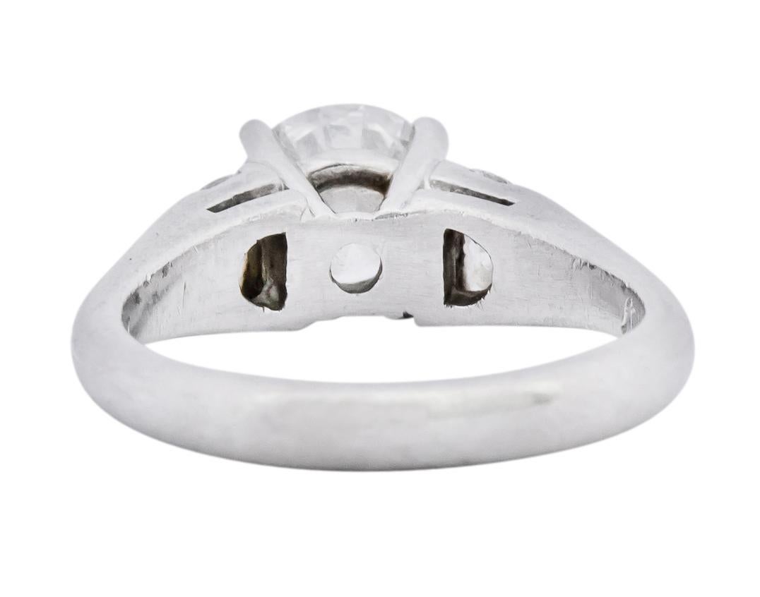 Round Cut Contemporary 2.51 Carat Round Brilliant Diamond Platinum Engagement Ring GIA