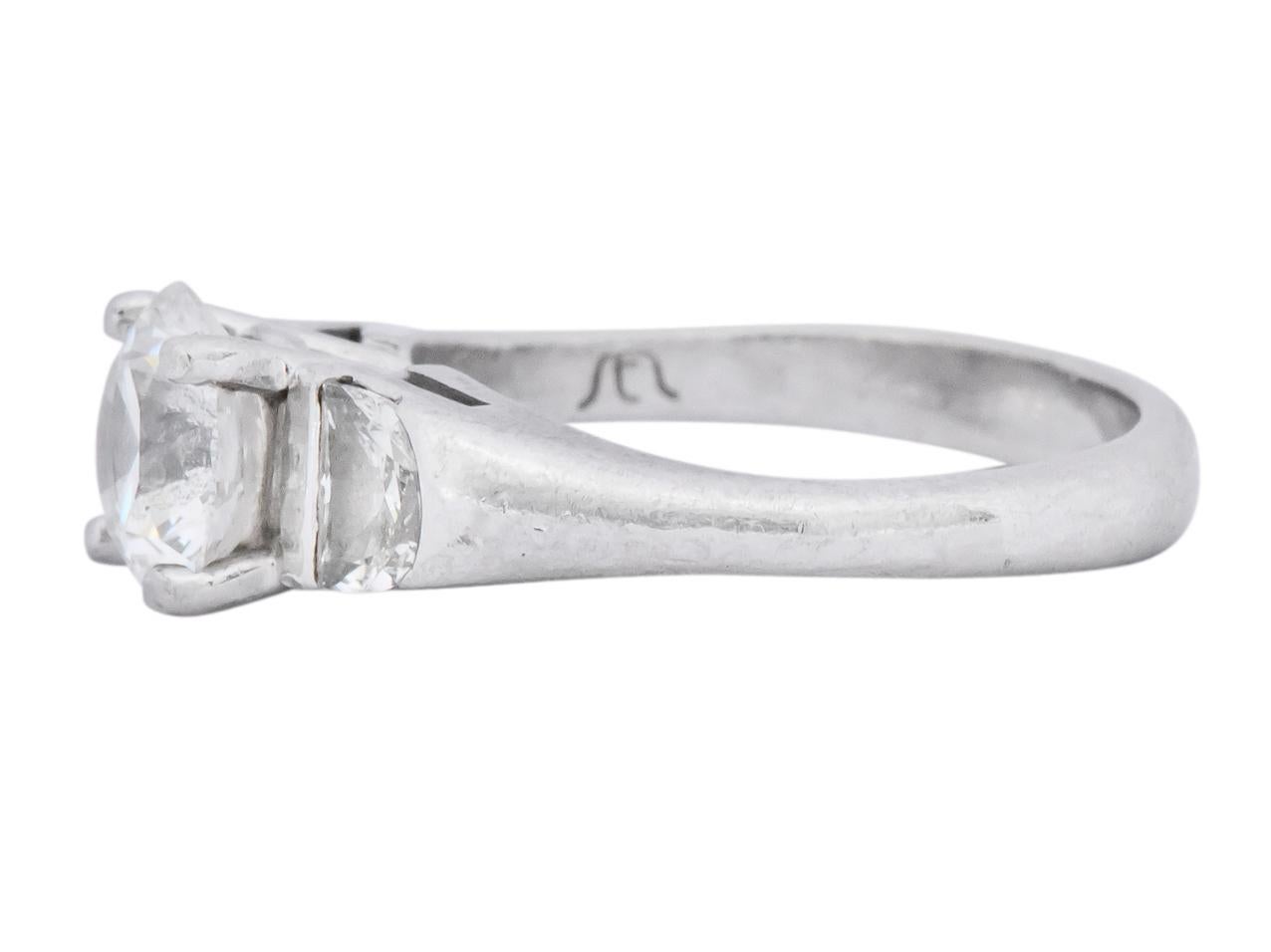 Contemporary 2.51 Carat Round Brilliant Diamond Platinum Engagement Ring GIA In Excellent Condition In Philadelphia, PA