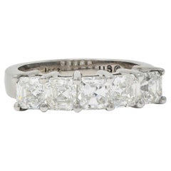 Contemporary 2.55 CTW Asscher Cut Diamond 18 Karat Yellow Gold Wedding Band Ring