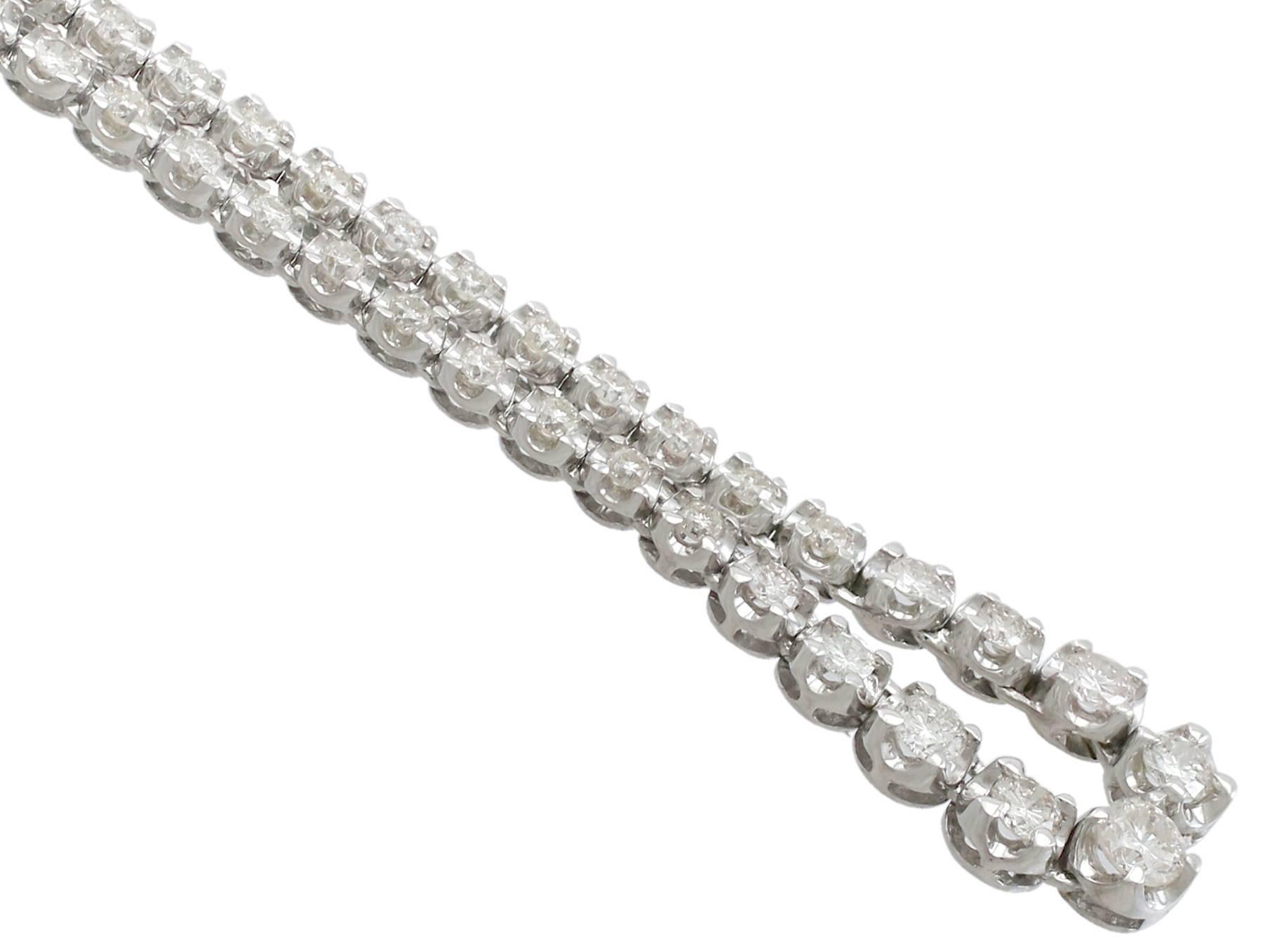 Round Cut Contemporary 2.60 Carat Diamond White Gold Line Necklace