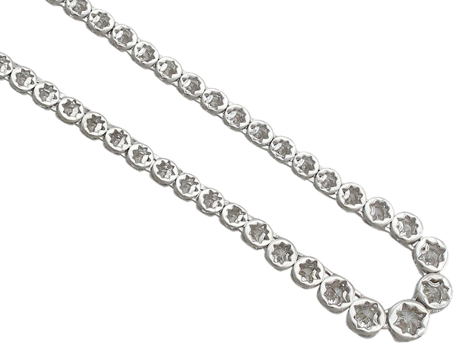 Women's or Men's Contemporary 2.60 Carat Diamond White Gold Line Necklace