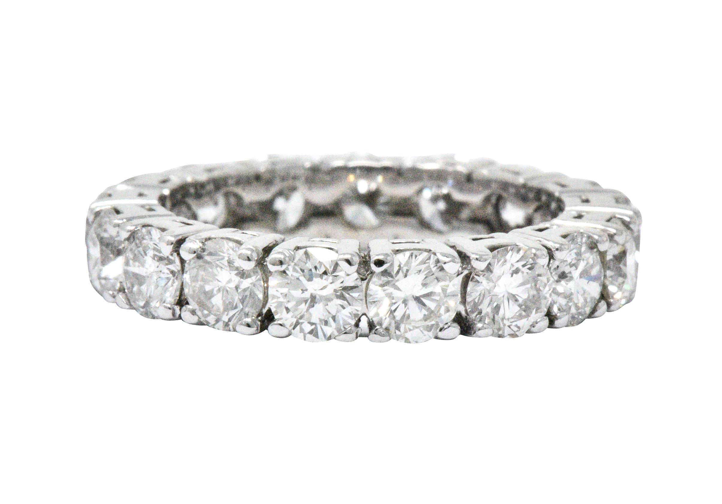 Contemporary 2.60 Carat Total Diamond Platinum Eternity Band In Excellent Condition In Philadelphia, PA