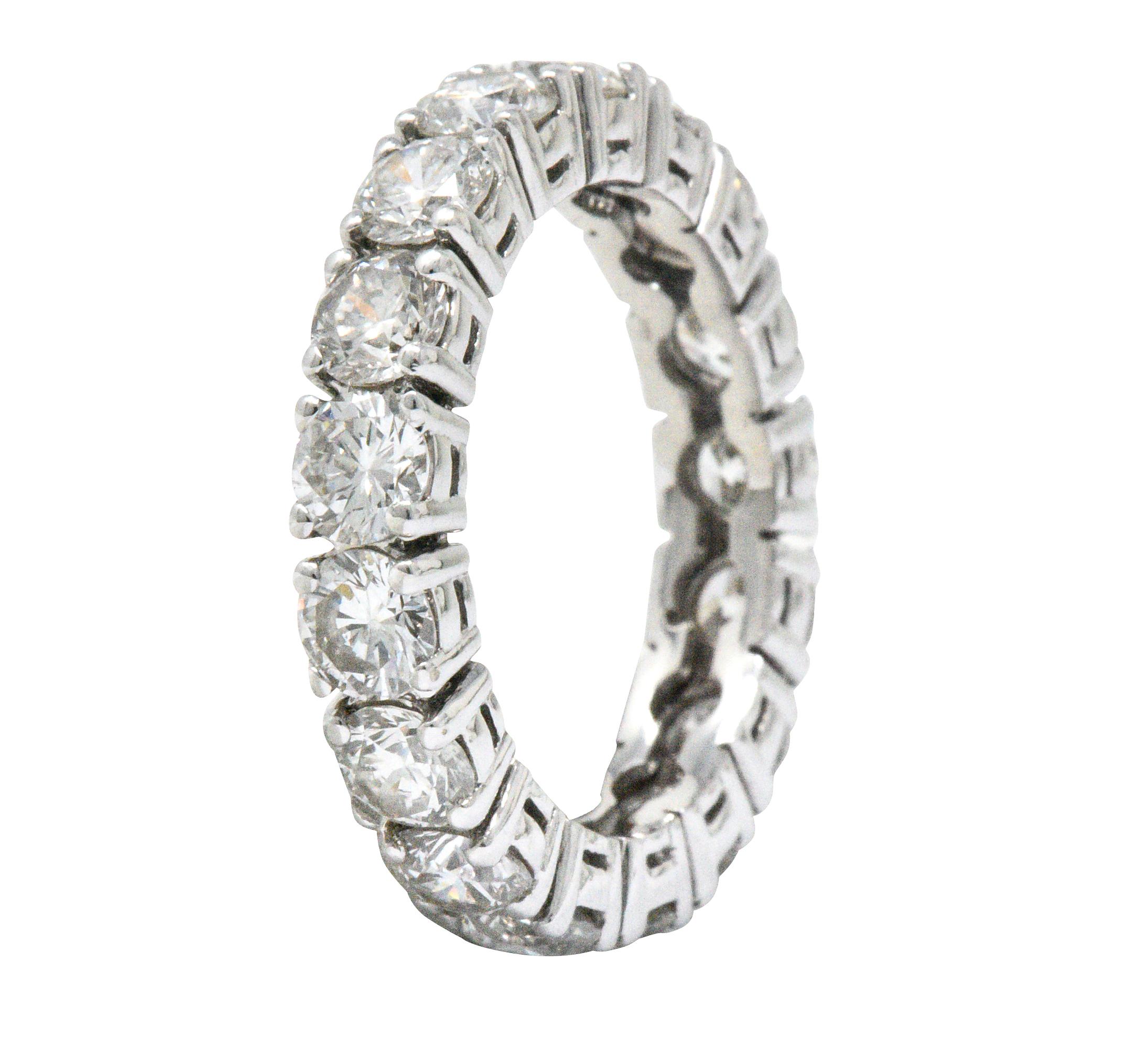 Contemporary 2.60 Carat Total Diamond Platinum Eternity Band 1