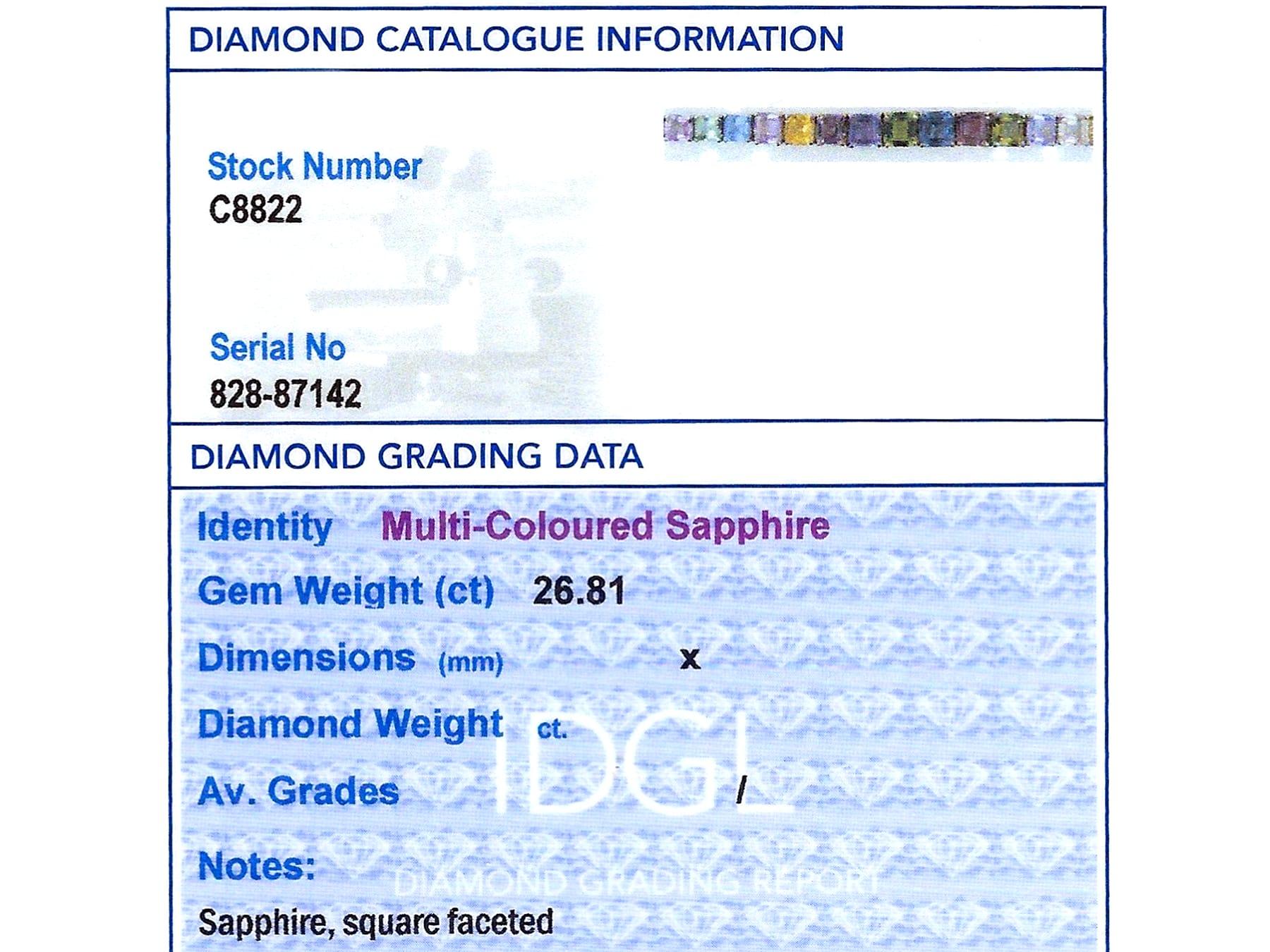 Contemporary 26.81Ct Multi-Colored Sapphire and Platinum Bracelet 2004 For Sale 6