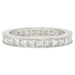 Contemporary 2.70 Carats Princess Cut Diamond Platinum Wedding Band Ring