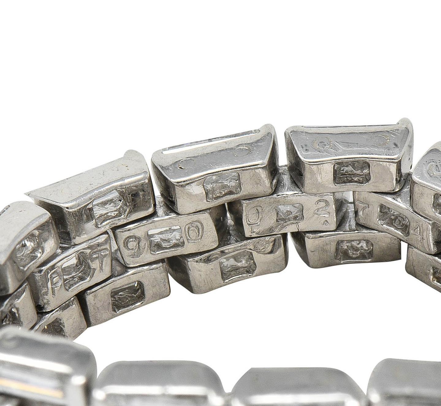 Anello a fascia unisex con diamante di 2,74 CTW in platino flessibile con pantera in vendita 1