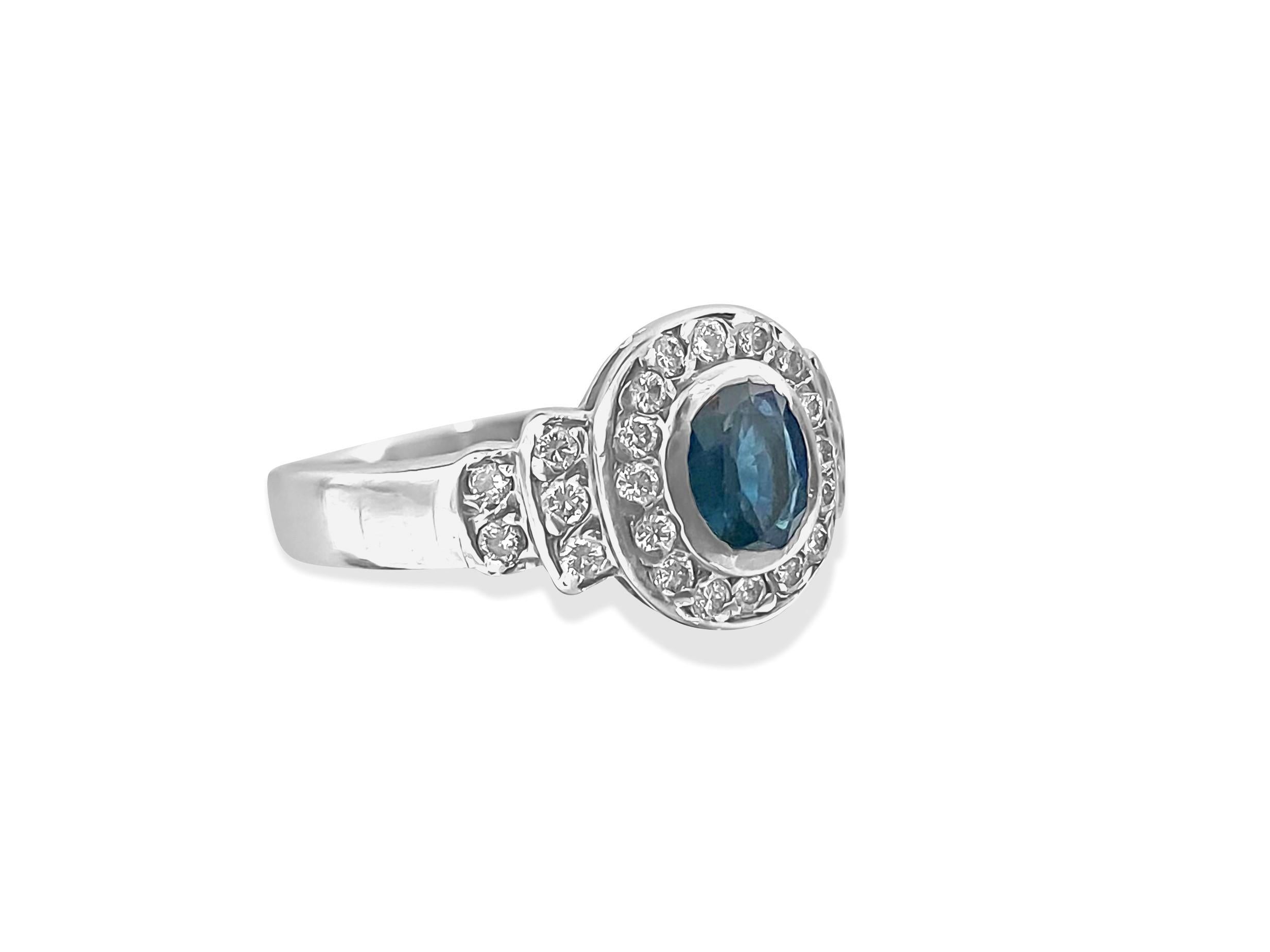 Renaissance Contemporary 2.75 Carat Blue Sapphire Diamond Cocktail Ring