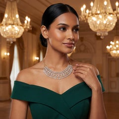 Zeitgenössische 28 Karat Diamanten 14K Gelbgold Halskette