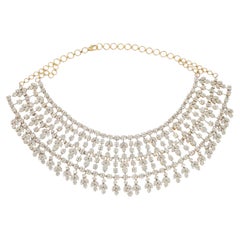 Zeitgenössische 28 Karat Diamanten 14K Gelbgold Halskette