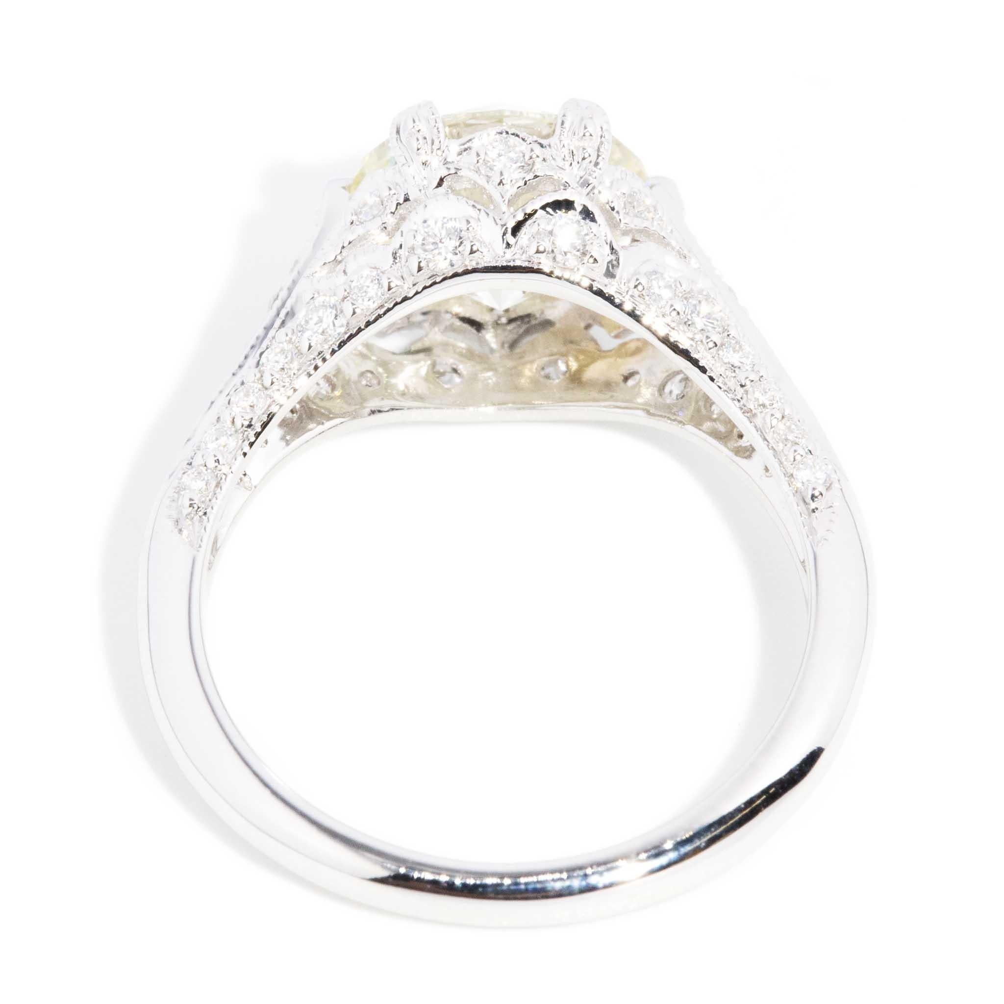 Contemporary 2.84 Carat Round Brilliant Diamond Ring 18 Carat White Gold 7