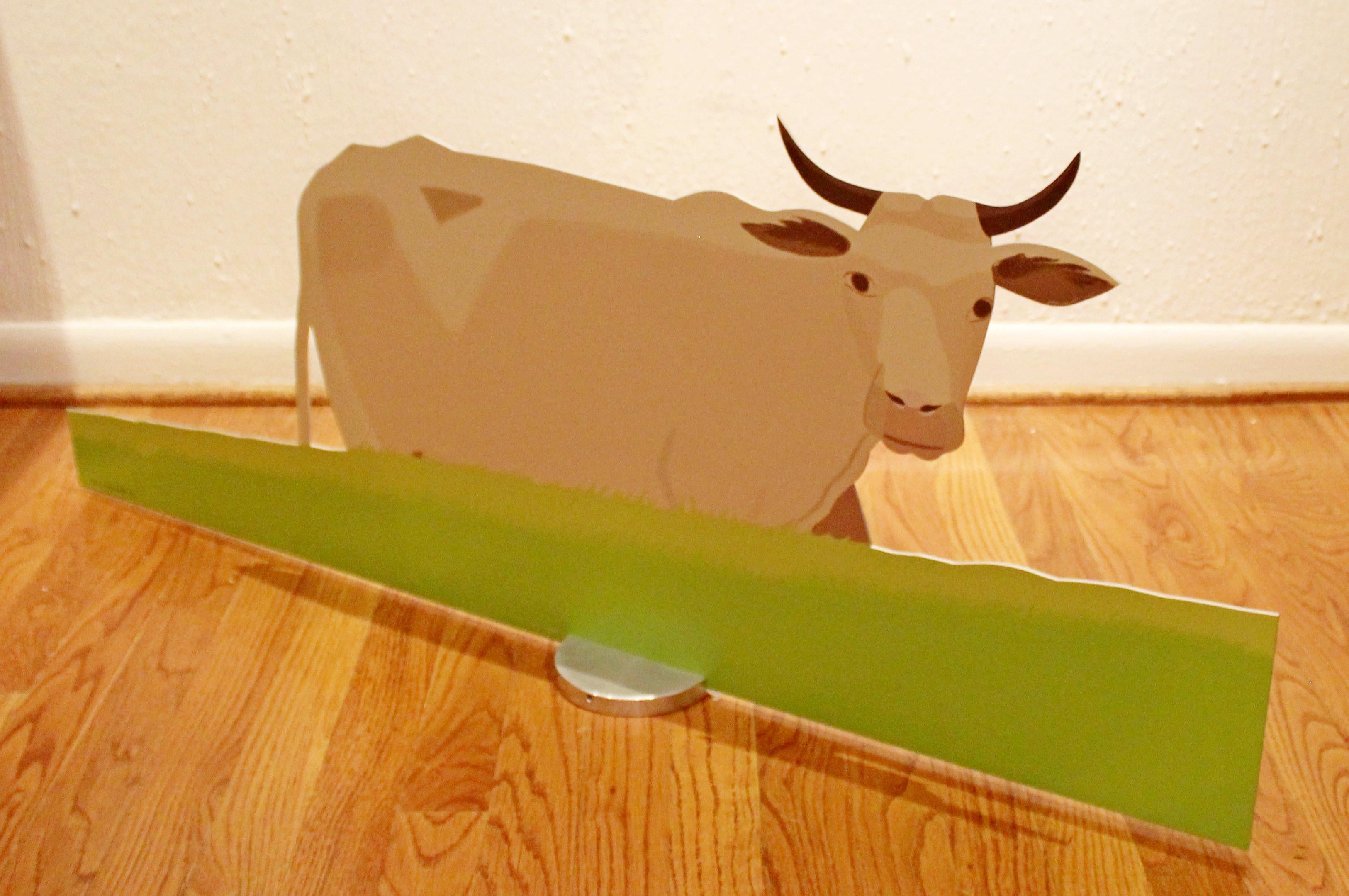 Spanish Contemporary 2D Metal Cow Table Sculpture A.P. Signed Numbered by Alex Katz 1/15