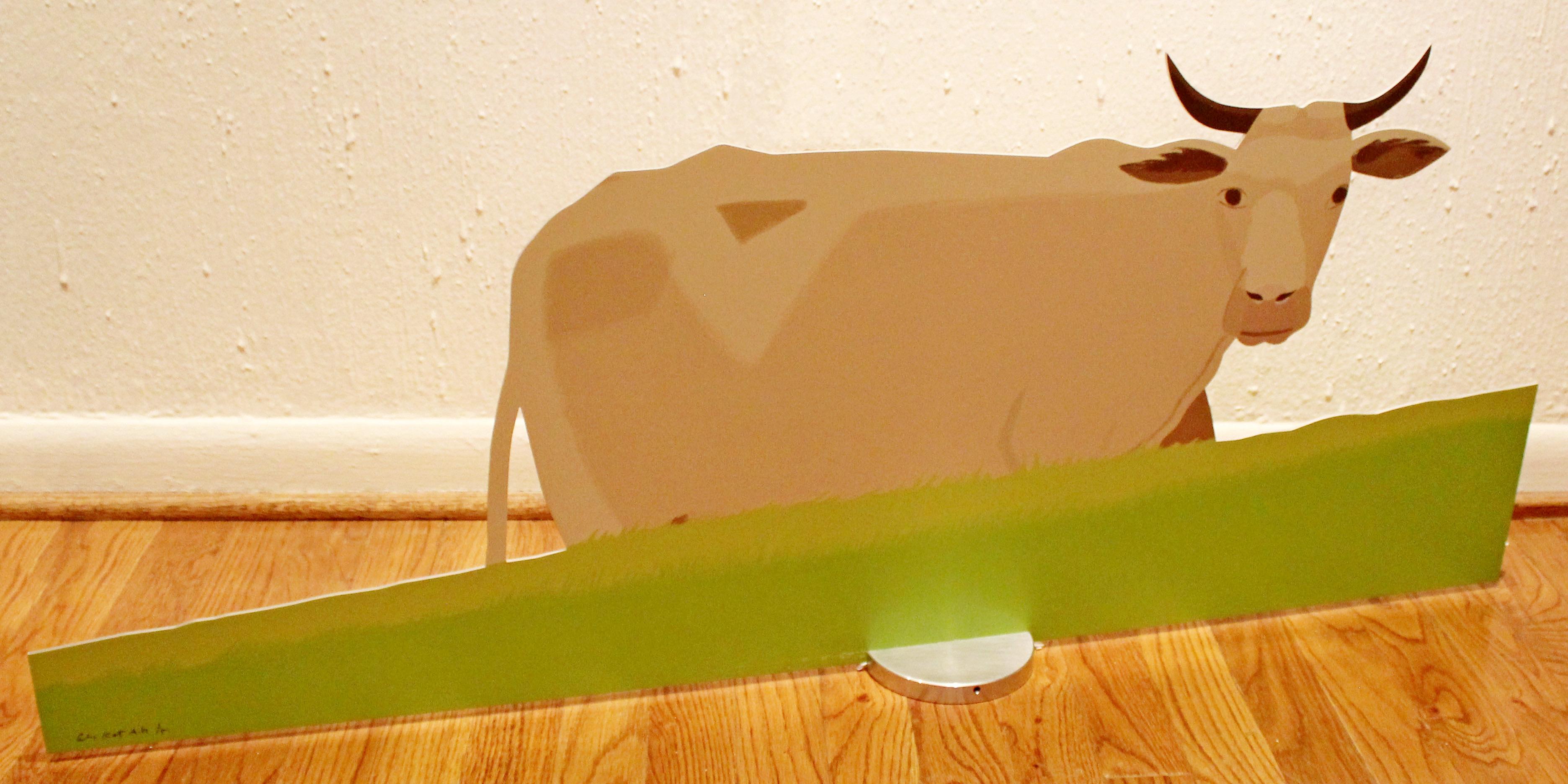 Contemporary 2D Metal Cow Table Sculpture A.P. Signed Numbered by Alex Katz 1/15 In Good Condition In Keego Harbor, MI