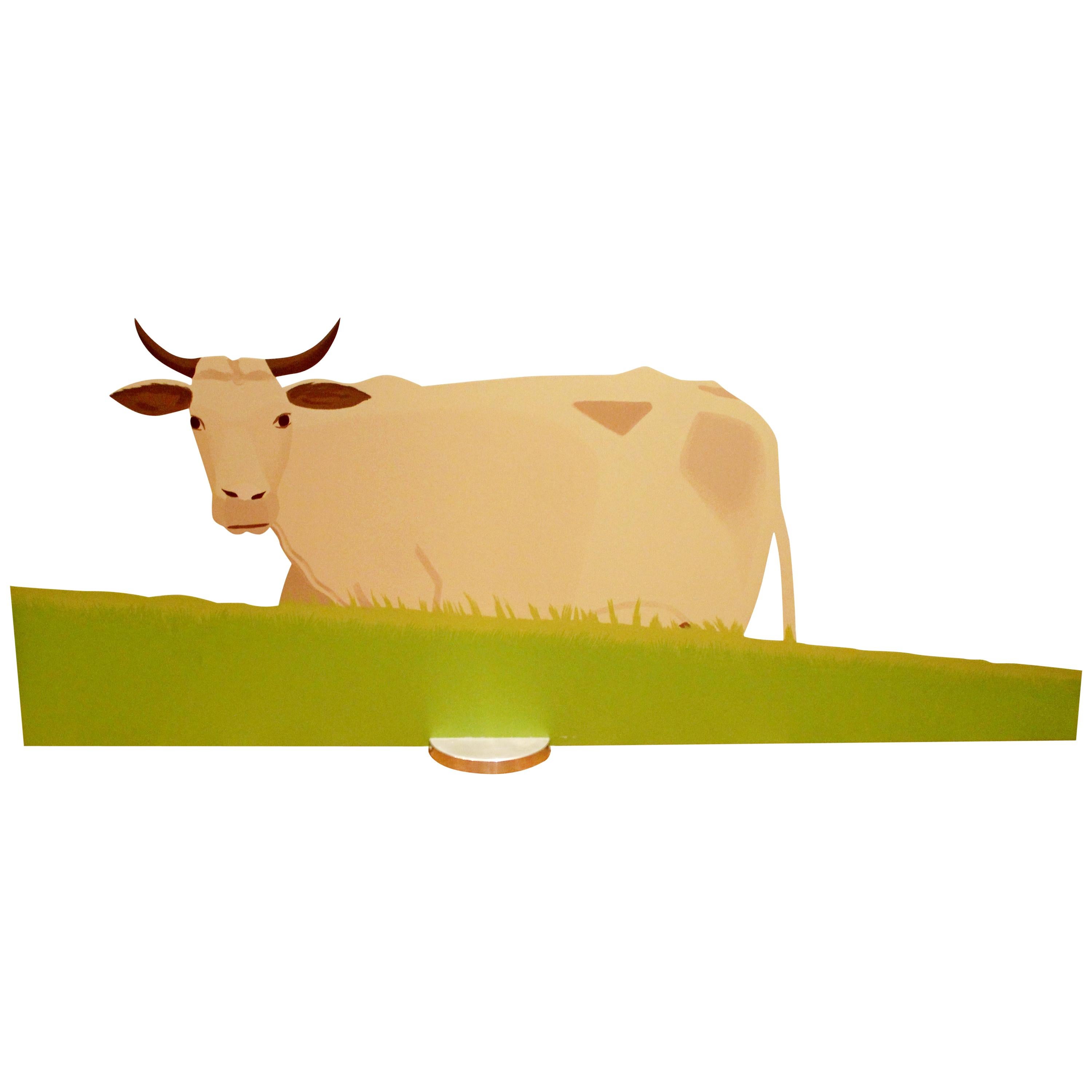 Contemporary 2D Metal Cow Table Sculpture A.P. Signed Numbered by Alex Katz 1/15