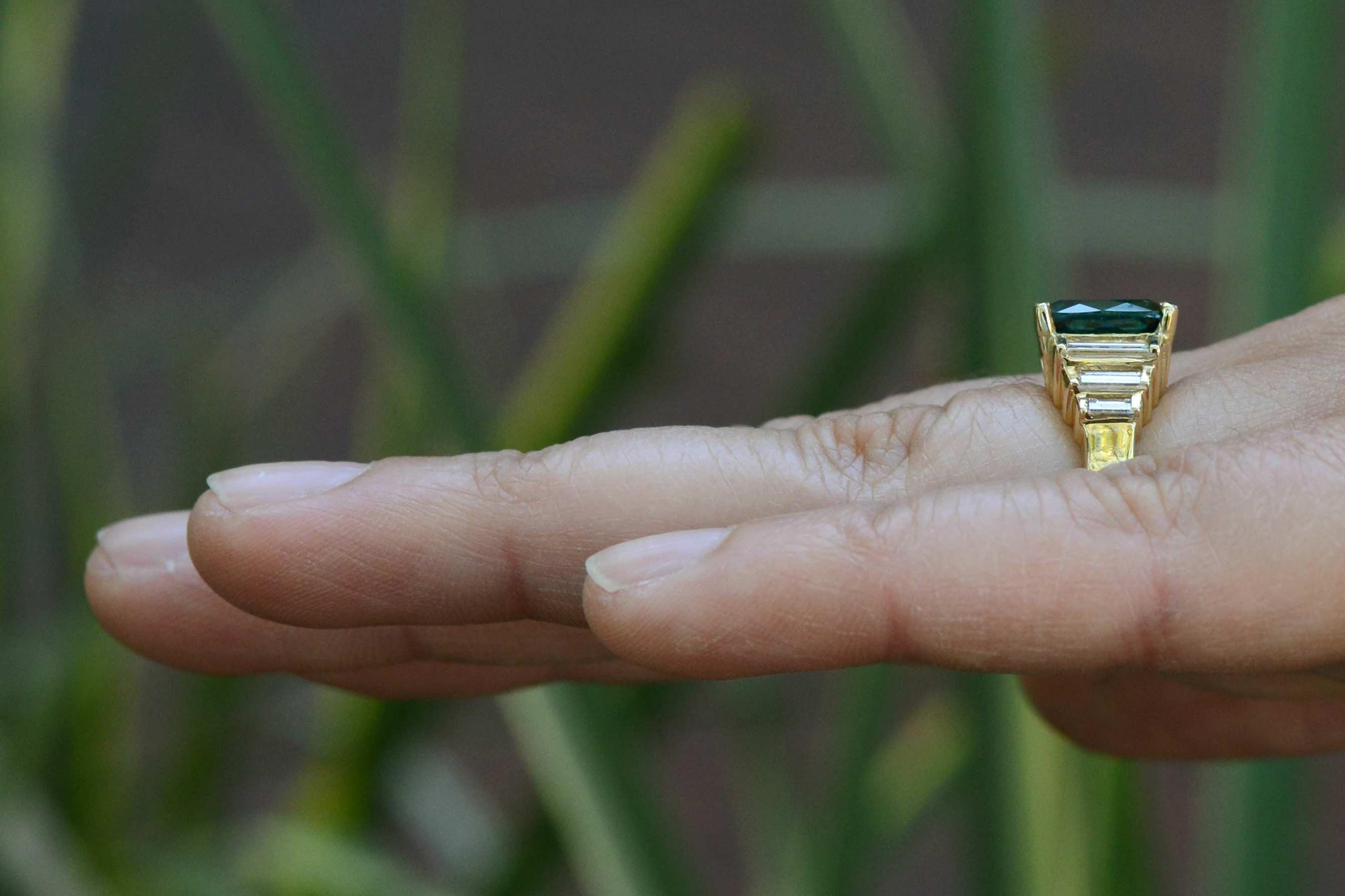 indicolite tourmaline ring