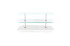 Contemporary 3-Tier Laminate Stainless and Glass Display