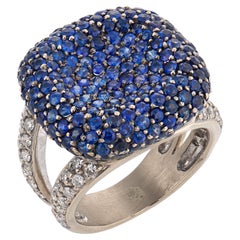 Zeitgenössischer 3,00 Karat Saphir-Diamant-Ring aus 18 Karat Weißgold