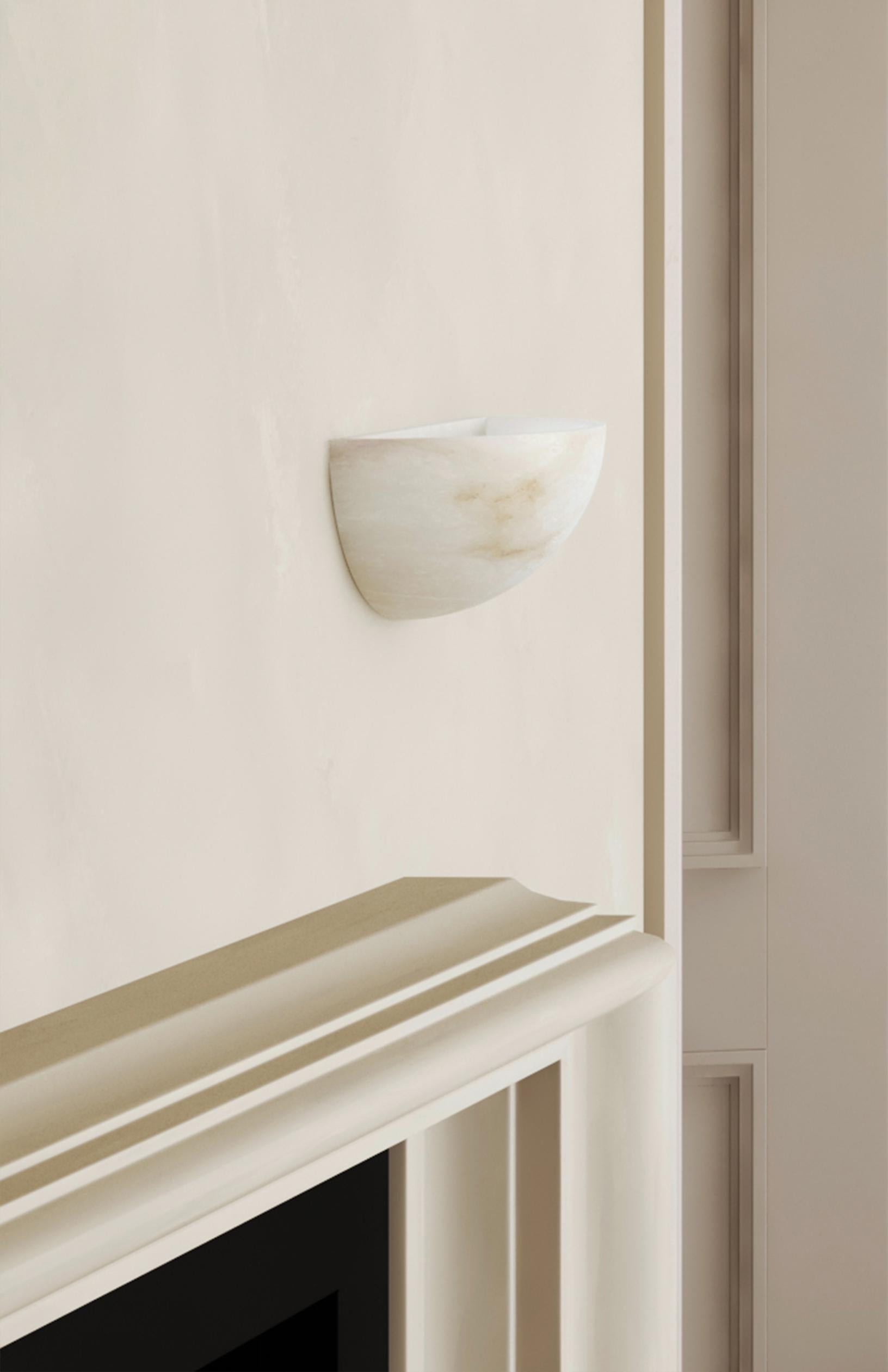 Contemporary Ambra Sconce 300A in Alabaster by Orphan Work For Sale 5