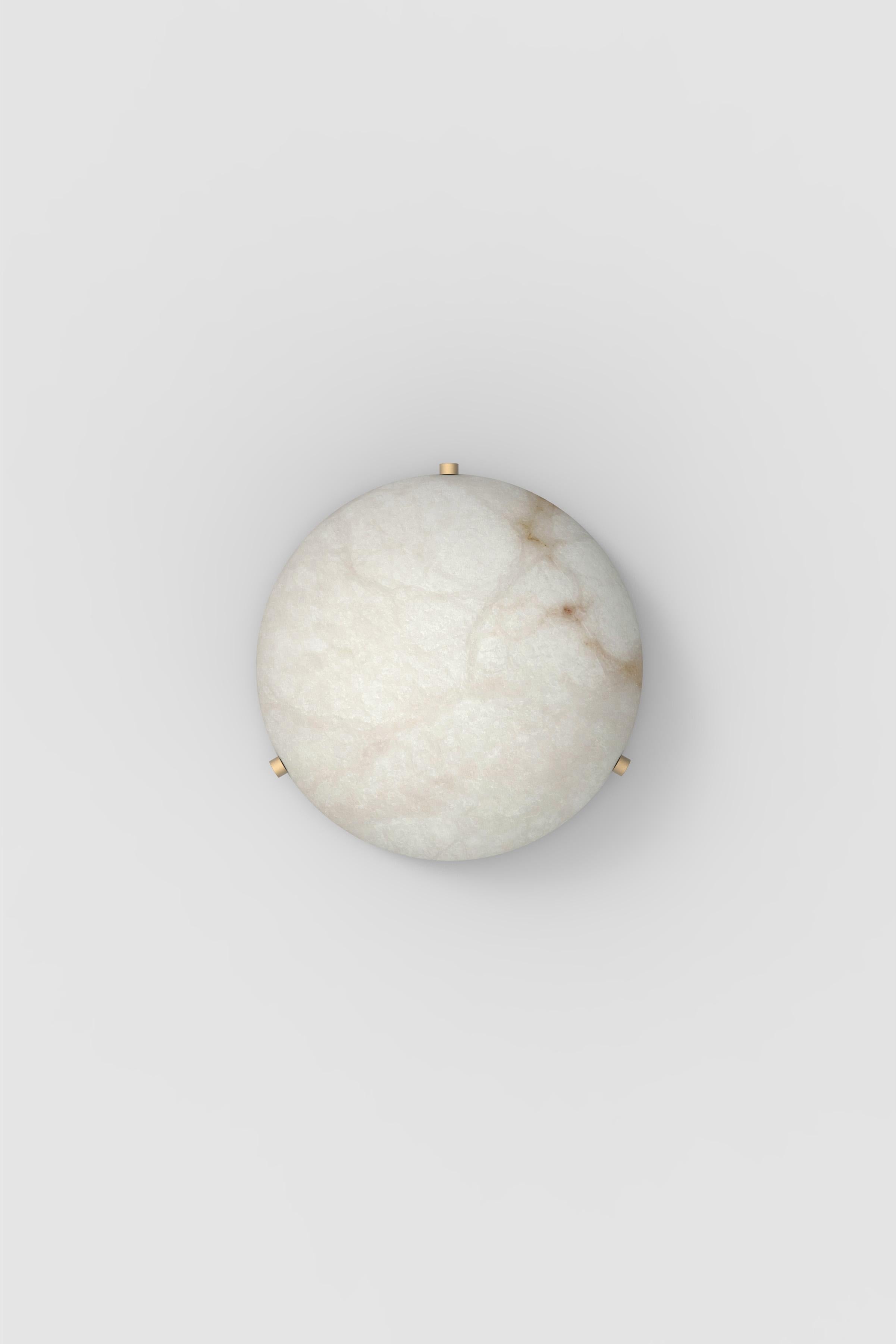 Orphan work 301A sconce BB
shown in brushed brass with alabaster
Measures: 9.5”H X 9.5”W X 5.5”D
UL approved
holds (1) 60W candelabra bulb
must use LED bulb

Orphan Work is designed to complement in the heart of Soho, New York City. Each