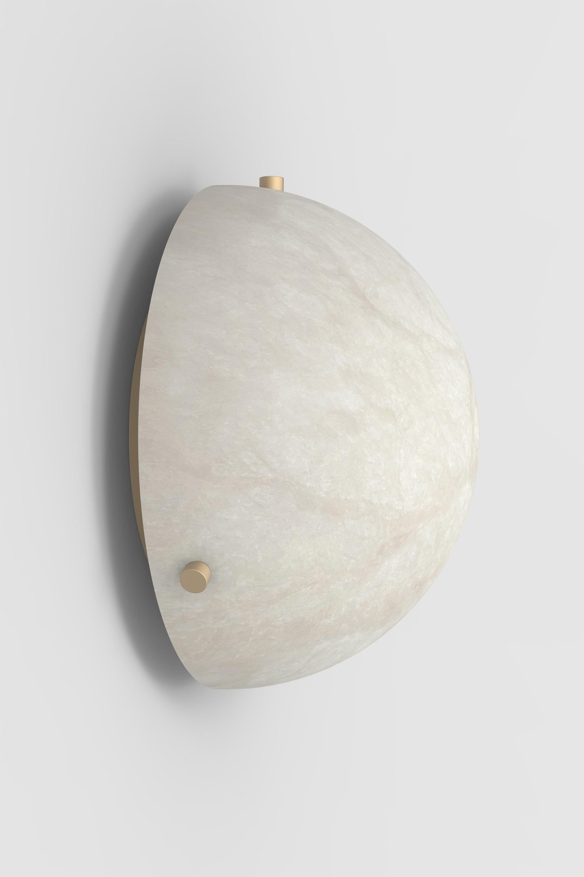 Blackened Contemporary Porta Sconce 301A in Alabaster by Orphan Work For Sale