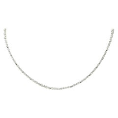 Contemporary 3.05 Carat Diamond Platinum Millegrain Necklace