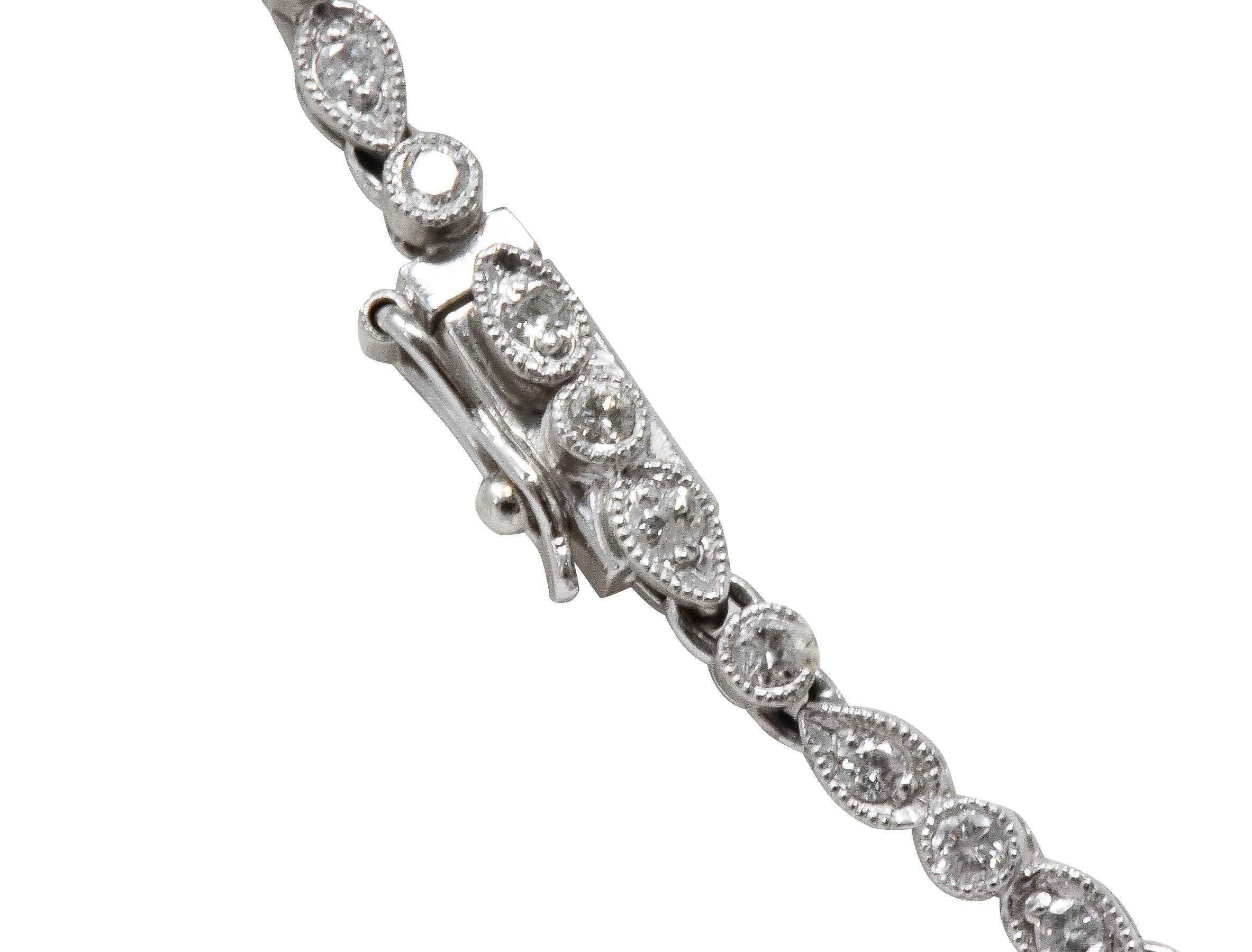 Contemporary 3.05 Carat Diamond Platinum Riviera Necklace In Excellent Condition In Philadelphia, PA