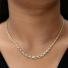 Spectrum Jewels 3.16Ct Marquise Diamond 18K Yellow Gold Link Chain Necklace